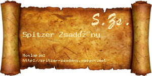 Spitzer Zsadány névjegykártya